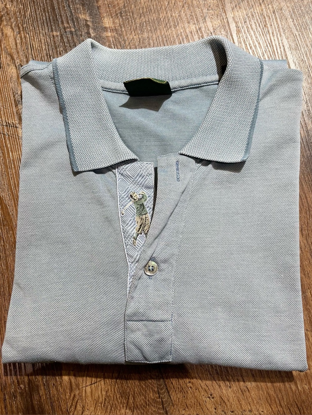 Bobby Jones Men's Size L Italian Polo Shirt 100% Cotton Gray Blue Golf